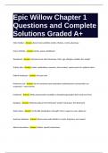 Epic Willow Chapter 1 Questions and Complete Solutions Graded A&plus;