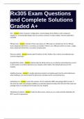 Rx305 Exam Questions and Complete Solutions Graded A&plus;