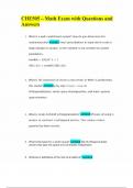CHE505 &ndash; Math Exam with Questions and Answers
