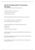 HS 311 Fundamentals of Insurance Planning 2024&sol;2025