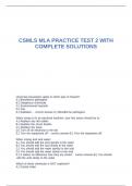 CSMLS MLA PRACTICE TEST 2 WITH COMPLETE SOLUTIONS&period;