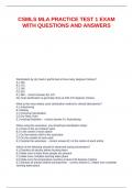 CSMLS MLA PRACTICE TEST 1 EXAM WITH QUESTIONS AND ANSWERS&period;d