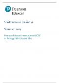 Pearson Edexcel International GCSE In Biology &lpar;4BI1&rpar; Paper 2BR Mark Scheme JUNE 2024