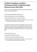 Certified Compliance and Ethics Professional &lpar;CCEP&rpar; Certification Study Resources Exam 20242025