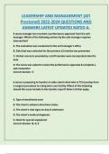 LEADERSHIP AND MANAGEMENT &lpar;ATI  Proctored&rpar; 2022-2024 QUESTIONS AND  ANSWERS LATEST UPDATED RATED A&period;