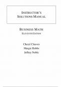 Solution Manual for Business Math 11th Edition&lpar;Cheryl Cleaves&comma; 2017&rpar;&comma; Chapters 1-12 &vert; All Chapters