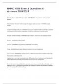 NMNC 4520 Exam 1 Questions & Answers 2024&sol;2025