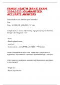 FAMILY HEALTH &lpar;BSN2&rpar; EXAM 20242025 &vert;GUARANTEED ACCURATE ANSWERS