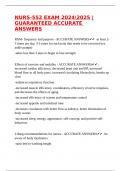 NURS-552 EXAM 20242025 &vert;GUARANTEED ACCURATE ANSWERS