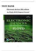 Test Bank for Electronic Devices&colon; Conventional Current Version&comma; 10th edition by Floyd&comma; All Chapters 1 to 18 complete Verified editon 