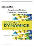 Test Bank for Group dynamics 7th Edition by Forsyth&comma; All Chapters 1 to  17  complete Verified editon
