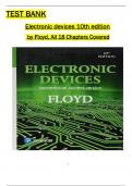Test Bank for Electronic Devices&colon; Conventional Current Version&comma; 10th edition by Floyd All 1-1 8 Chapters Covered &comma;Latest Edition&comma; ISBN&colon; 9780134414447