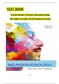 Test Bank for Fundamentals of Human Neuropsychology 8th Edition by Kolb & Whishaw All 1-28 Chapters Covered &comma;Latest Edition&comma; ISBN&colon;9781319247164