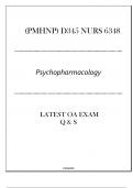 &lpar;PMHNP&rpar; D345 NURS 6348 - Psychopharmacology - Latest OA Exam 2024&period;