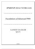 &lpar;PMHNP&rpar; D343 NURS 6436 - Foundations of Advanced PMH - Latest OA Exam 2024&period;