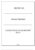&lpar;LU&rpar; HLTH 330 Human Nutrition - Latest Final Exam Review Q & S 2024
