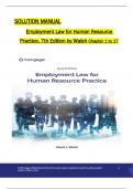 Solution Manual For Employment Law for Human Resource Practice&comma; 7th Edition by Walsh&comma; All 1-17  Chapters Covered &comma;Latest Edition&comma; ISBN&colon;9780357717547