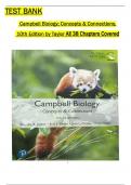 Test Bank for Campbell Biology&colon; Concepts and Connections&comma; 10th Edition by Taylor&comma; Simon&comma; Dickey & Hogan All 1-38 Chapters Covered &comma;Latest Edition&comma; ISBN&colon;9780135269169&comma;