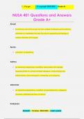 NUSA 401 Questions and Answers Grade A&plus;