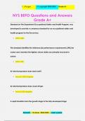 NYS BEFO Questions and Answers Grade A&plus;