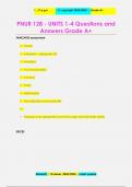 PNUR 128 - UNITS 1-4 Questions and  Answers Grade A&plus;
