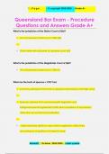 Queensland Bar Exam - Procedure Questions and Answers Grade A&plus;