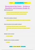 Queensland Bar Exam - Evidence Questions and Answers Grade A&plus;