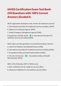IAHSS Certification Exam Test Bank-220 Questions with 100&percnt; Correct Answers &vert; Latest 2024&sol;2025 -Graded A&period; 