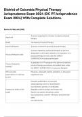 District of Columbia Physical Therapy Jurisprudence Exam 2024 &lpar;DC PT Jurisprudence Exam 2024&rpar; With Complete Solutions&period;