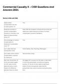 Commercial Casualty II &ndash; CISR Questions And Answers 2024