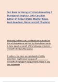 Test Bank for Horngren's Cost Accounting A Managerial Emphasis 10th Canadian Edition By Srikant Datar&comma; Madhav Rajan&comma; Louis Beaubien&comma; Steve Janz &lpar;All Chapters&rpar;