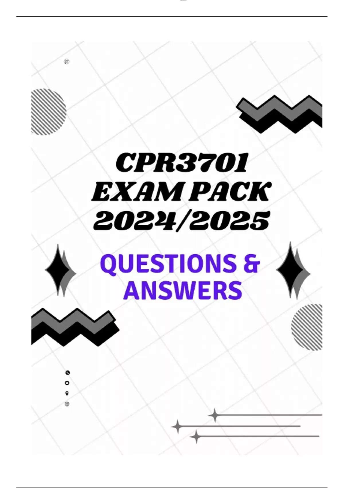 CPR3701 EXAM PACK 2024/2025 (QUESTION & ANSWERS) - CPR3701 (CPR3701 ...