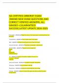 ISA CERTIFIED ARBORIST EXAM &vert;BRAND NEW EXAM QUESTIONS AND CORRECT VERIFIED ANSWERS&comma; ALL GRADED &plus;&vert;GUARANTEED SUCCESS&vert;LATEST UPDATE 2024-2025