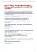 BCCCP Exam Questions and answers &vert; With complete solution Newest 2024&sol;25 Rated A&plus;