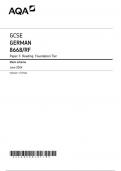 AQA GCSE GERMAN 8668-RF Paper 3 Reading Foundation Tier Mark scheme June 2024