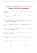Lean Bronze Certification Exam Questions And Answers 100&percnt; Correct Latest Update