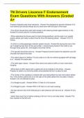 TN Drivers Liscence F Endorsement Exam Questions With Answers &vert;Graded A&plus;