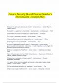   Ontario Security Guard Course Questions And Answers Updated 2024&period;