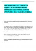 IHSA BASKETBALL TEST EXAM WITH CORRECT ACTUAL QUESTIONS AND CORRECTLY  WELL DEFINED ANSWERS LATEST 2024 &ndash; 2025  ALREADY GRADED A&plus; 