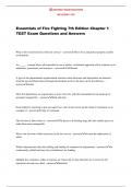 Essentials of Fire Fighting 7th Edition Chapter 1 TEST Exam Questions and Answers