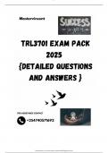 TRL3701 EXAM PACK 2025  &lbrace;DETAILED QUESTIONS AND ANSWERS &rcub;