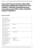 Irene Gold PT Boards Questions &vert;2024-2025 UPDATE&vert;COMPREHENSIVE QUESTIONS WITH CORRECT&sol; VERIFIED ANSWERS&vert;&lpar;frequently most tested question&rpar;GET IT 100&percnt; ACCURATE &vert; ALREADY GRADED A&plus;