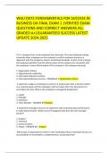 WGU D072 FUNDAMENTALS FOR SUCCESS IN BUSINESS OA FINAL EXAM 1 &vert;VERIFIED EXAM QUESTIONS AND CORRECT ANSWERS ALL GRADED A&plus;&vert;GUARANTEED SUCCESS LATEST UPDATE 2024-2025