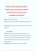 NR 442 &sol; NR442 COMMUNITY HEALTH NURSING EXAM 2 QUESTIONS & ANSWERS WITH RATIONALE UPDATED &lpar;2026&rpar; CHAMBERLAIN UNIVERSITY