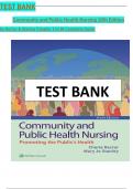 Test Bank For Community and Public Health Nursing&comma; 10th Edition&comma; By Cherie Rector&comma; Mary Jo Stanley&comma; All Chapters 1-30