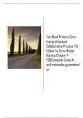 Test Bank Primary Care Interprofessional  Collaborative Practice 7th Edition by Terry Mahan  Buttaro Chapter 1-228&vert;Complete Guide A&plus; with  rationales guaranteed &plus;