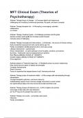 MFT Clinical Exam &lpar;Theories of Psychotherapy&rpar;