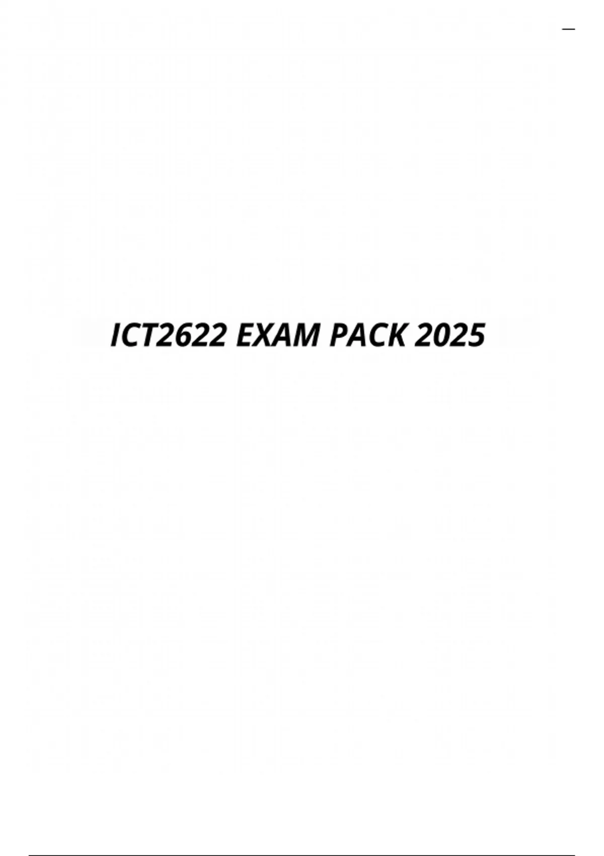 Ict2622 Exam Pack 2025 Object Oriented Analysis Stuvia Sa