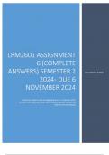 LRM2601 Assignment 6 &lpar;COMPLETE ANSWERS&rpar; Semester 2 2024 - DUE 6 November 2024