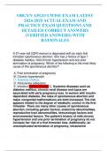 OBGYN APGO UWISE EXAM LATEST ACTUAL EXAM AND PRACTICE EXAM QUESTIONS AND DETAILED CORRECT ANSWERS &lpar;VERIFIED ANSWERS&rpar; WITH RATIONALES